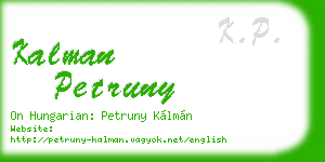 kalman petruny business card